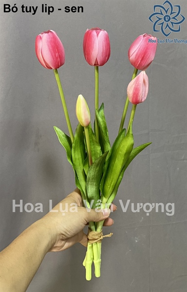 Bó tuy líp - Sen - Hoa cành ngắn - Hoa Lụa Vân Vượng