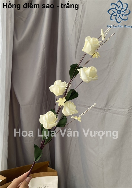 Hồng điểm sao - Hoa cành dài - Hoa Lụa Vân Vượng