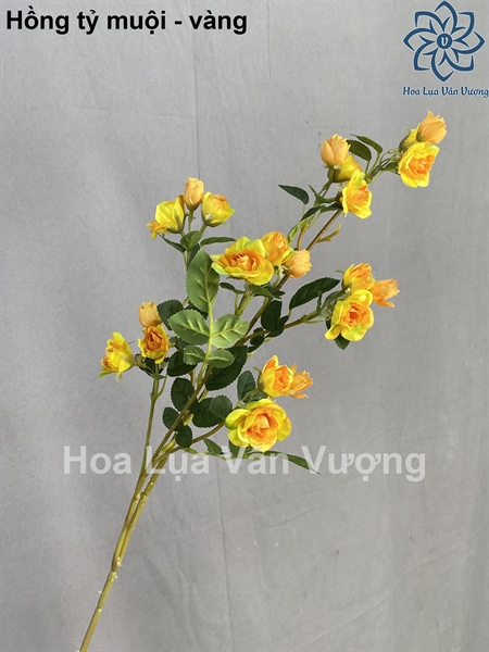 Hồng tỷ muội - vàng - Hoa cành dài - Hoa Lụa Vân Vượng