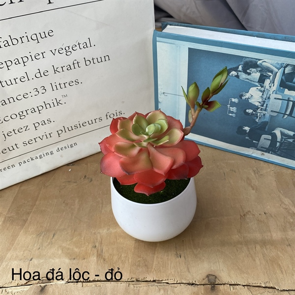 Hoa đá lộc - đỏ - Hoa đá - Hoa Lụa Vân Vượng
