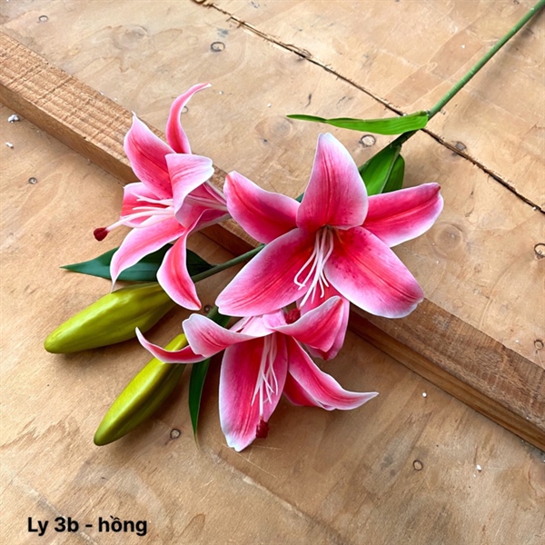 Ly 3b - Hồng - Hoa cành dài - Hoa Lụa Vân Vượng
