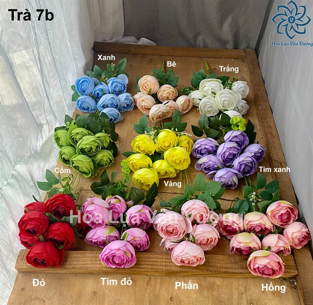 Trà 7b - Hoa cành ngắn - Hoa Lụa Vân Vượng