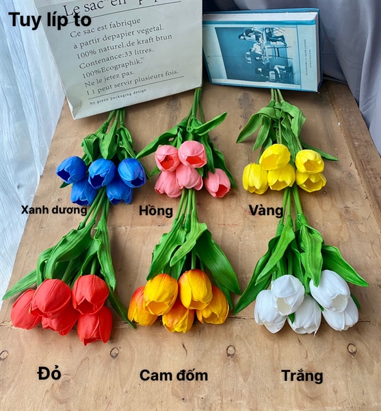 Tuy líp to - Trắng - Hoa cành dài - Hoa Lụa Vân Vượng