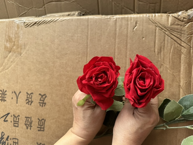 Hồng 1b sấy - Hoa cành dài - Hoa Lụa Vân Vượng