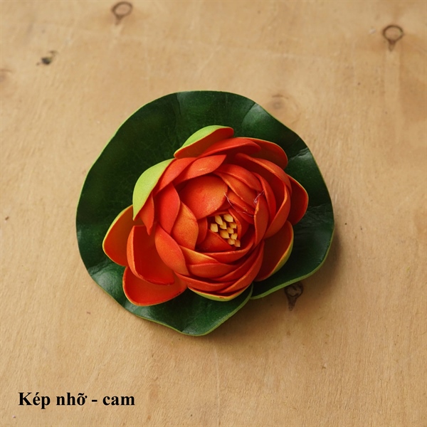 Kép nhỡ - cam - Sen - Hoa Lụa Vân Vượng