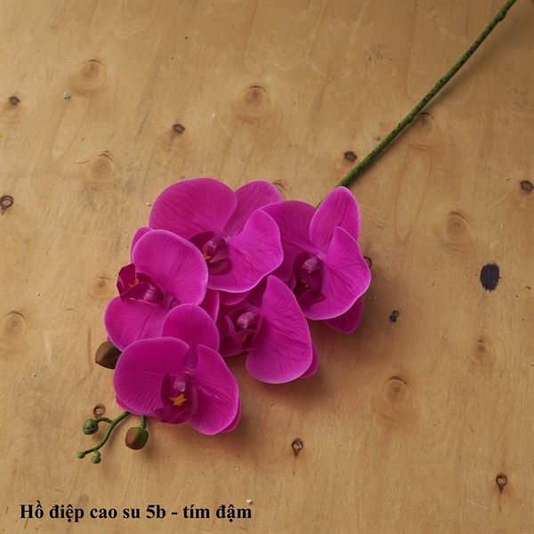 Hồ điệp cao su 5b - tím đậm - Hồ điệp, lan - Hoa Lụa Vân Vượng