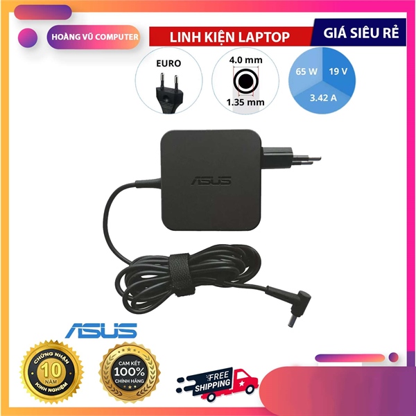 Sạc laptop Asus Vuông 19V 3.42A đầu nhỏ 4.0*1.35 mm, 65w (Zin) - Hàng nhập khẩu
