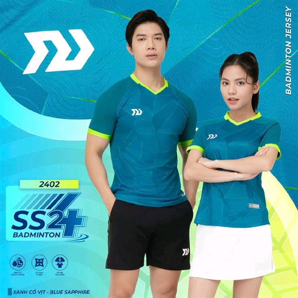 Áo cầu lông Bulbal SS24 nữ BAW 2401, M=>XL 169QA (Trắng,Xanh Ya, Nhớt)