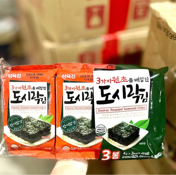 Rong biển lốc 3 gói cam
