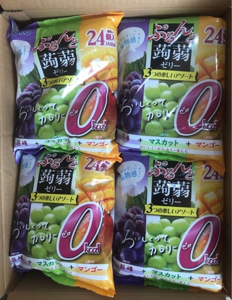 Thạch Trái Cây Orihiro 3 Vị Nho Tím, Nho Xanh, Xoài Gói Lớn 432gr