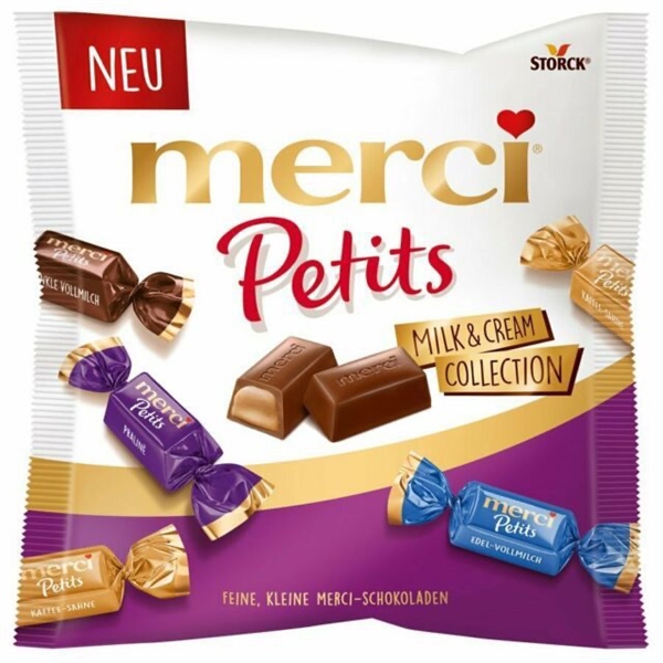 Kẹo Socola Merci Petits Sữa Và Kem Hỗn Hợp Gói 125g