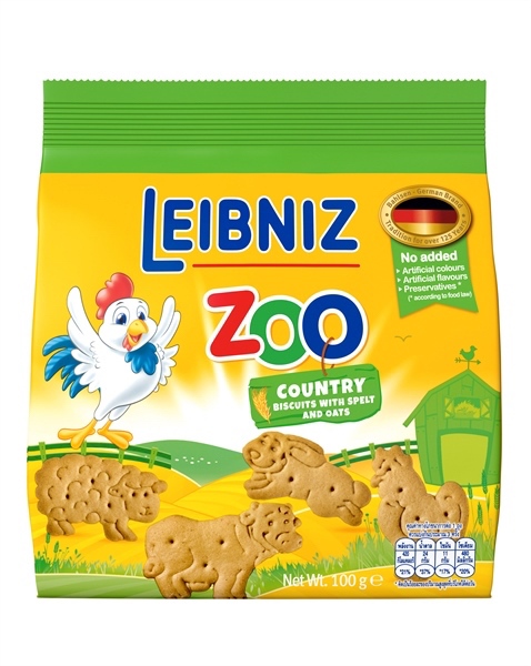 Bánh qui lúa mì & yến mạch hình thú Leibniz Zoo 100g