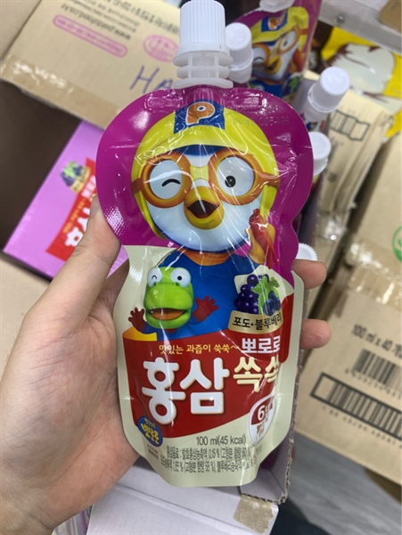 Nước hồng sâm trẻ em pororo vị việt quất