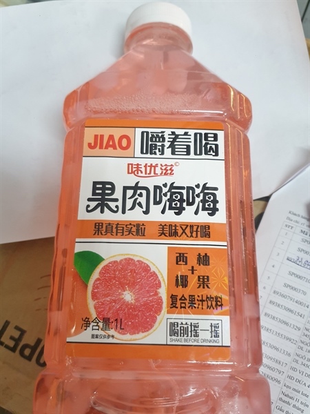 Nước ép có thạch vị cam đào Đài 1lit