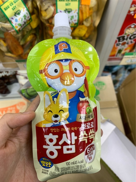 Nước hồng sâm trẻ em pororo vị táo