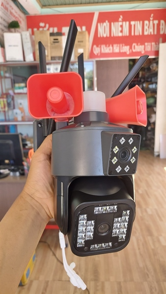 Camera ip wifi yoosee YS2M3 ngoài trời Q30D 2 mắt camera 2K 2 còi hú