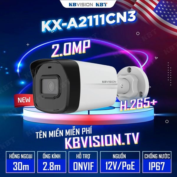 Camera Kbvision IP 2Mp A2111CN3