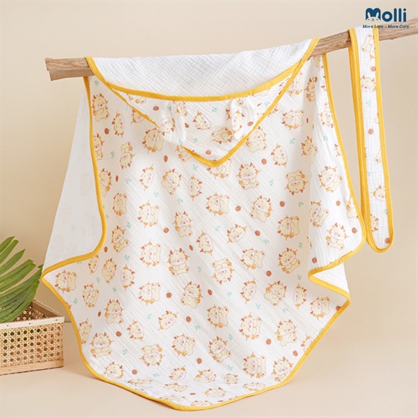 Chăn ủ xô 4 lớp Muslin Molli MOL2019 (80x80cm)