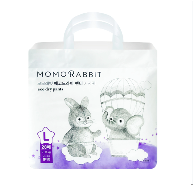 Bỉm Momo Rabbit đêm Eco Dry quần L28 (9-14kg) (N)