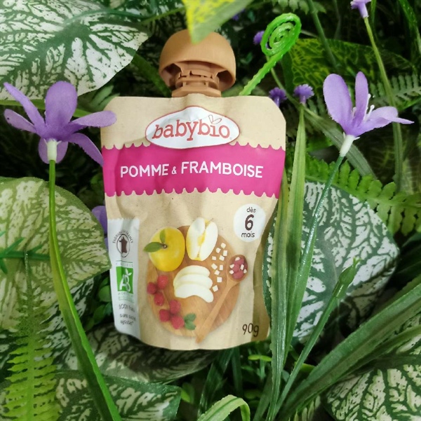 Trái cây nghiền hữu cơ Babybio 90g vị táo, mâm xôi (6M+)