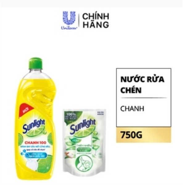 Nước rửa chén sunlight chanh 750g tặng kèm