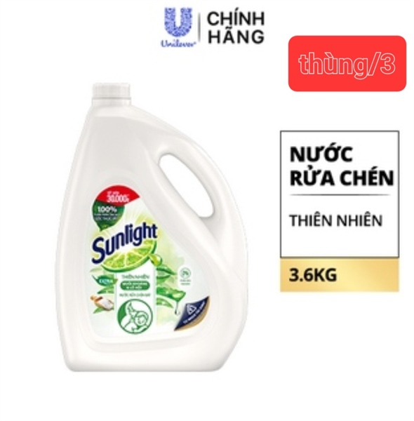Nước rửa chén Sunlight Thiên Nhiên 3,6kg trắng