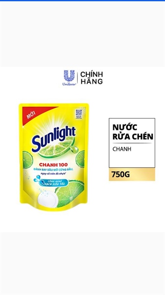 Nước rửa chén sunlight túi chanh 750 vàng