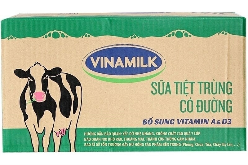 SỮA TIỆT TRÙNG VINAMILK CÓ ĐƯỜNG THÙNG 48 BỊCH X 220ML