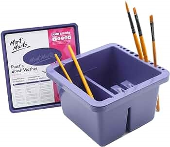 MM Plastic Brush Washer Twin Compartment Square