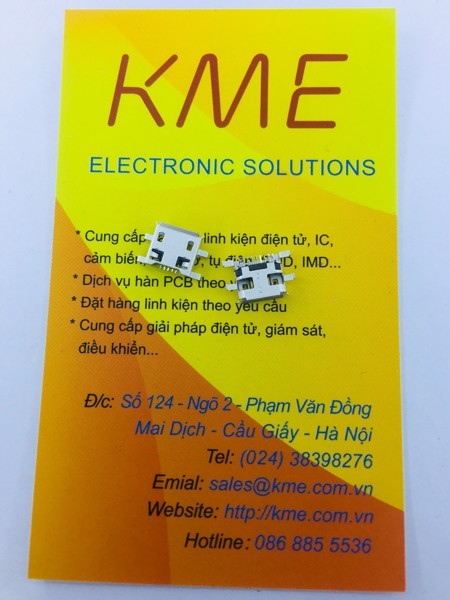 Micro USB 5P cái chân dán chốt dán