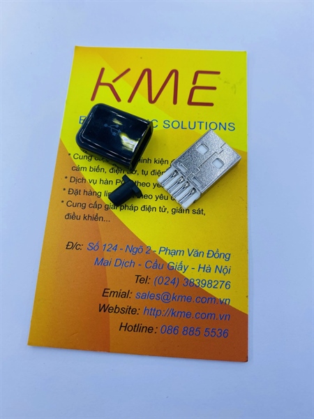 Micro USB đực vỏ bóng màu đen đuôi tròn