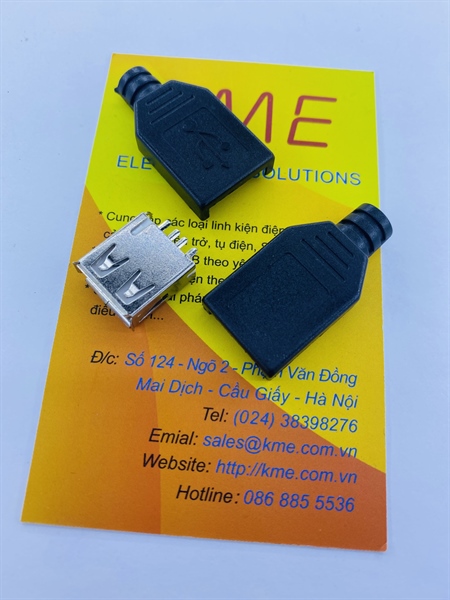 Đầu nối USB cái có vỏ đen