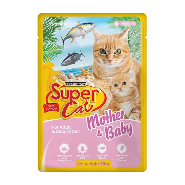 Pate Super Cat cho mèo mẹ & mèo con 85g
