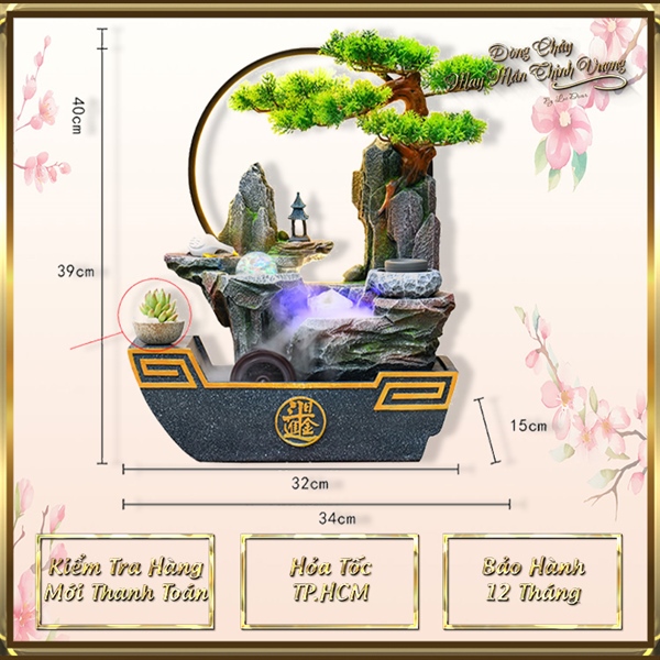 Kim Đài Thủy Luân 34*15*40cm