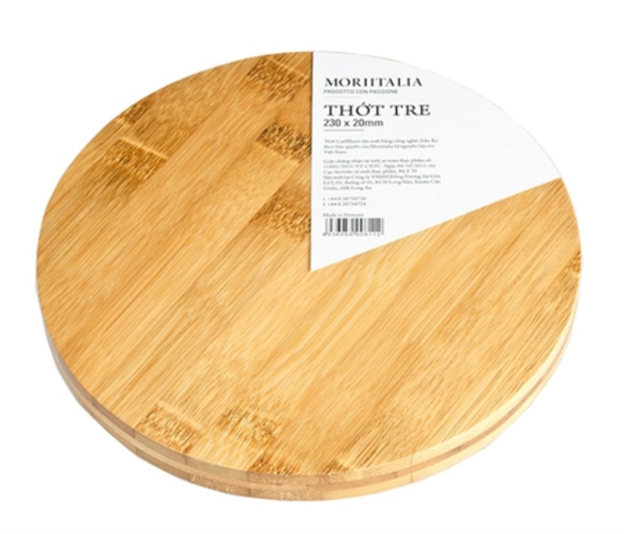 Thớt tre tự nhiên Moriitalia hình TRÒN ⌀23x2cm - THOT00008112