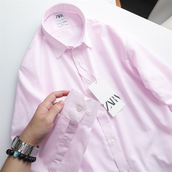 Sơ mi cotton lụa trơn Zara