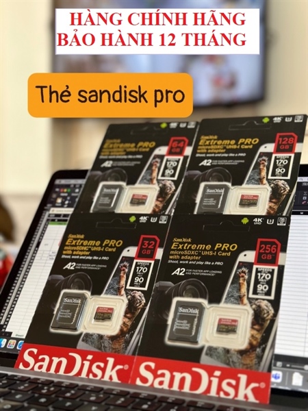 THẺ NHỚ MICRO SANDISK EXTREME PRO 256GB - SPEEDS 170MB/S HÀNG CHÍNH HÃNG
