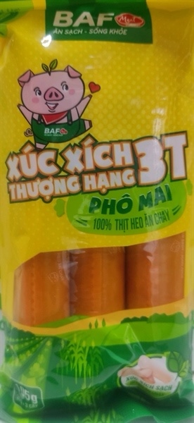 Xúc Xích Baf Thượng Hạng 3T (Phô Mai - 3×35G)