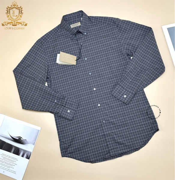 Sơ mi Burberry dài tay dark grey ip check