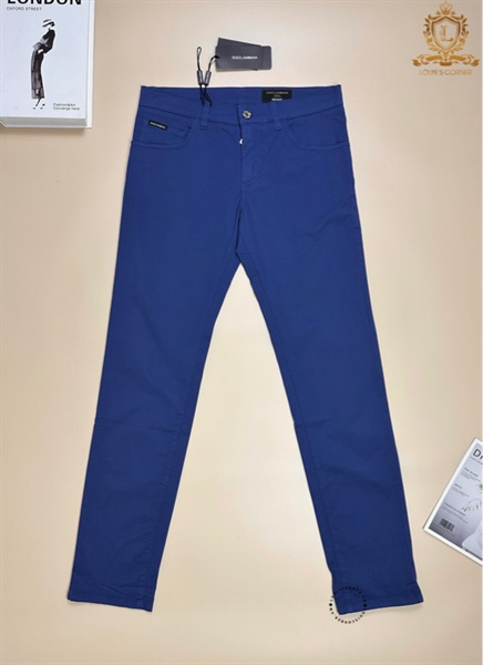 Kaki Dolce xanh coban thêu chữ vương miện túi skinny