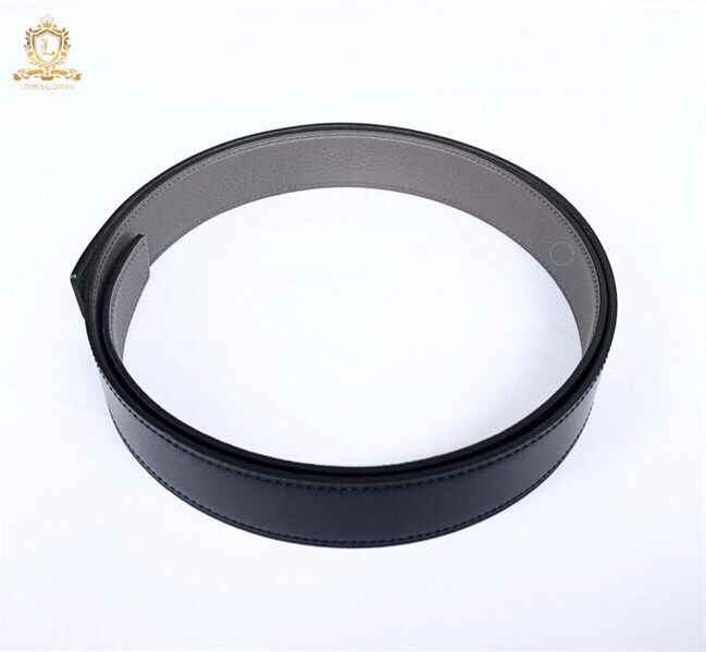 Dây Belt HERMES Ghi Đá/Đen 2 ĐẦU NHỌN(Etain)