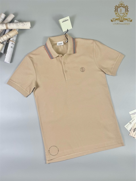Polo Burberry soft fawn cổ viền TB tròn