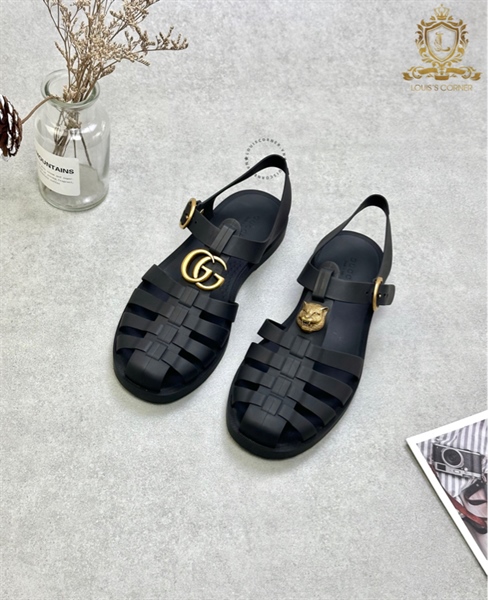 Sandal Gucci cao su đen