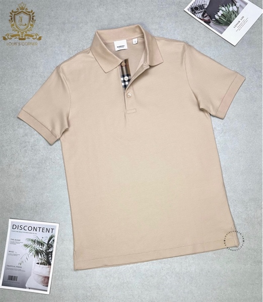 Polo Burberry soft fawn check cổ