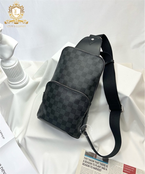 Túi bao tử LV Sling damier ghi xám