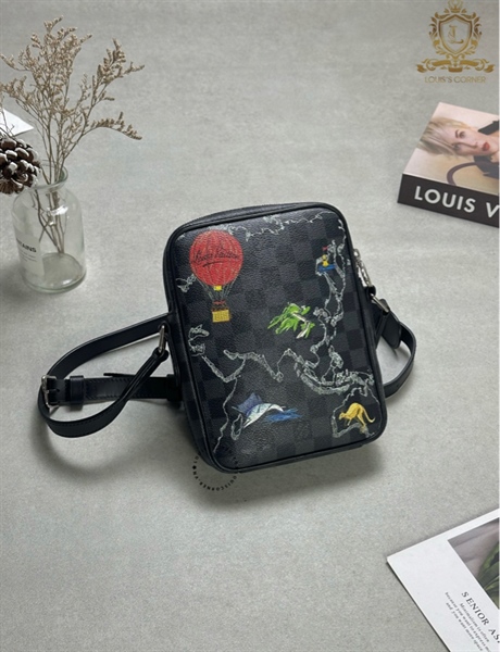 Túi đeo chéo LV maps damier ghi xám