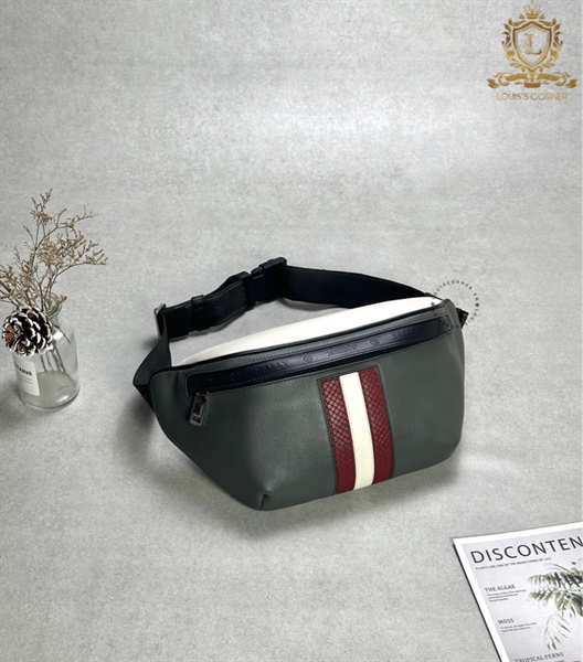 Túi bao tử Bally trắng mix ghi