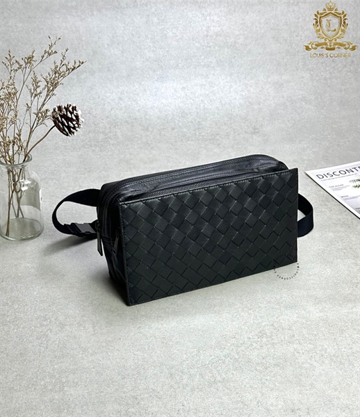 Túi bao tử Bottega nan đen