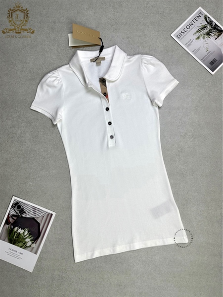 Polo Burberry nữ trắng 5 khuy