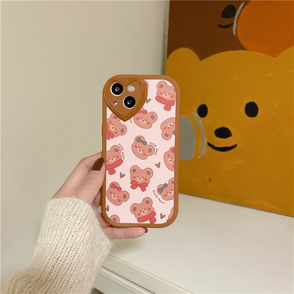 Ốp lưng iPhone mềm sọc Cute Bear - 13 Pro Max